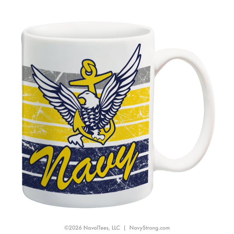 "Distressed Stripes" | 15 oz Coffee Mug