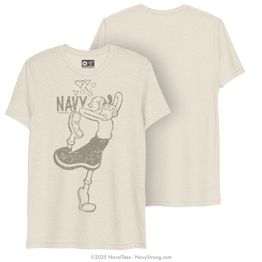 "Olive Oyl Hearts" Ladies Tee | Oatmeal