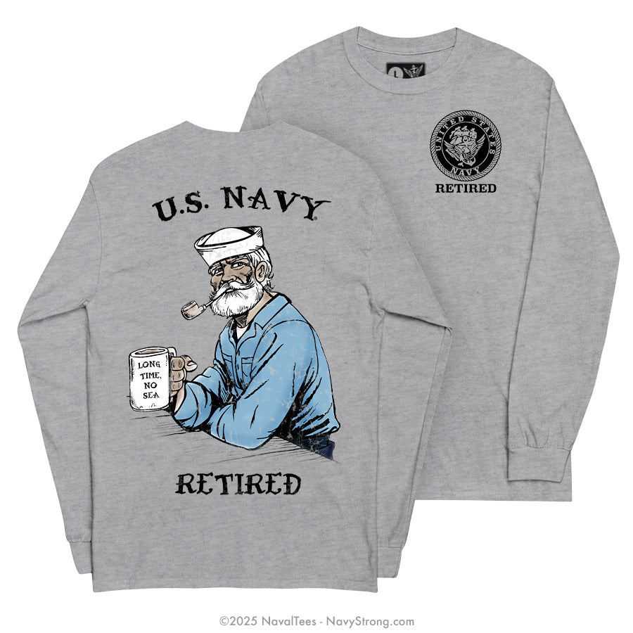 "Long Time, No Sea" Long Sleeve Tee | Grey