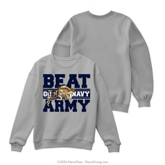"Go Navy, Beat Army" Crewneck Sweatshirt | Grey