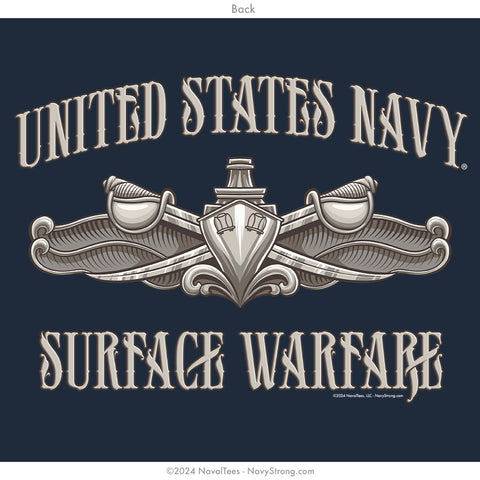 "Enlisted Surface Warfare" Hooded Sweatshirt | Navy
