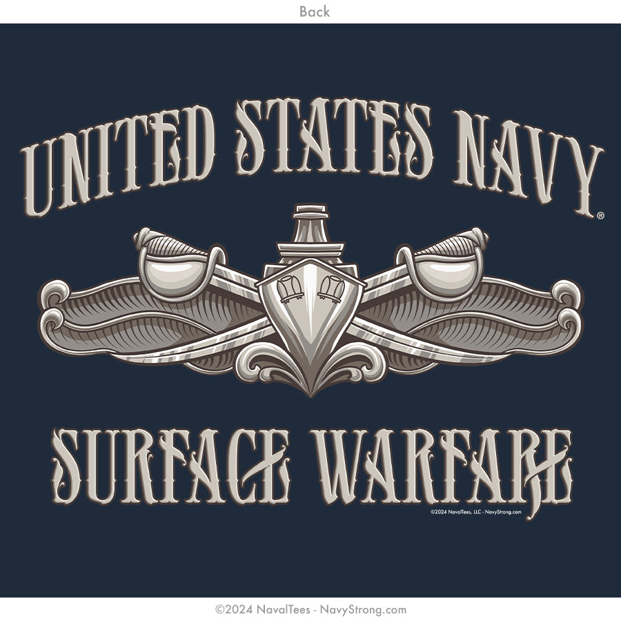 "Enlisted Surface Warfare" Long Sleeve Tee | Navy