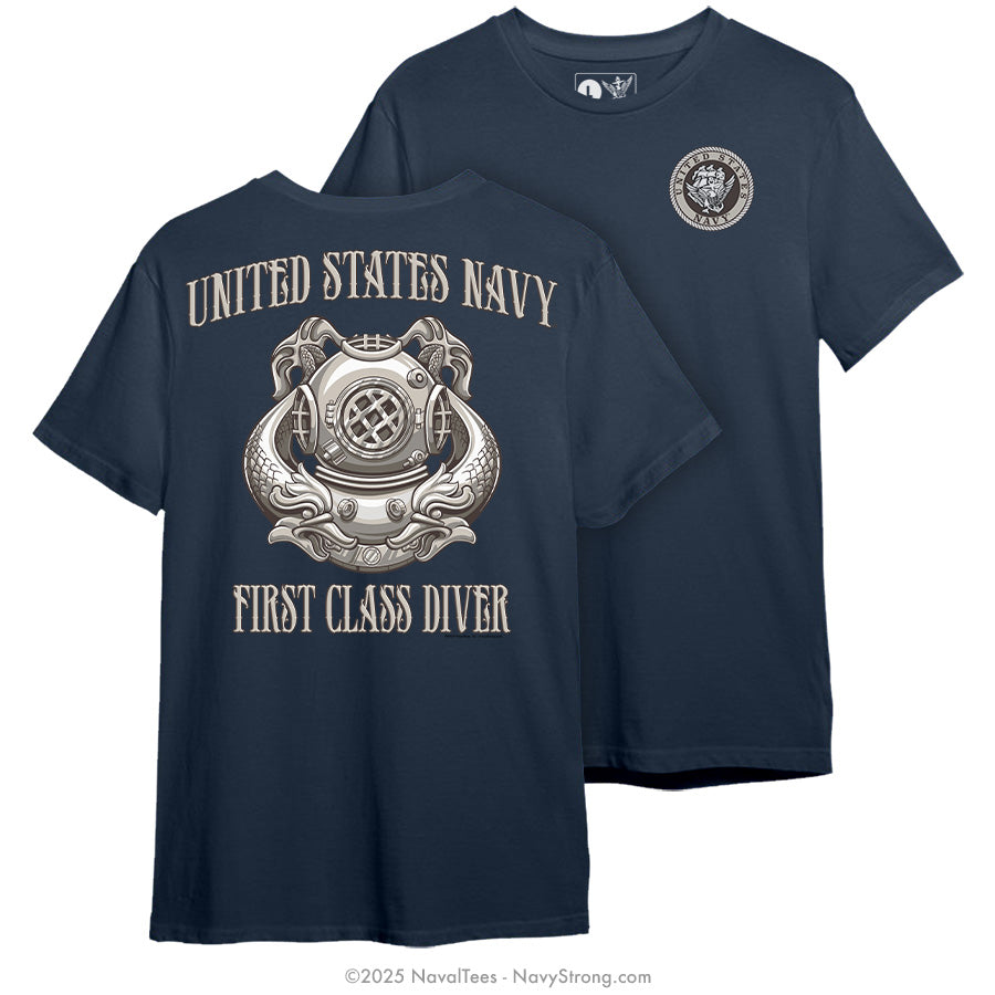 "First Class Diver" Tee | Navy