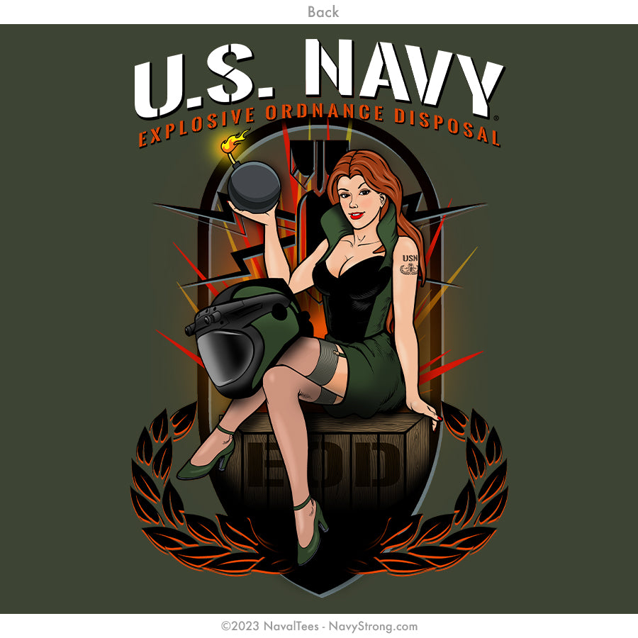 "EOD Pinup" Long Sleeve Tee | Military Green