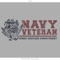 "Navy Veteran" Distressed Crewneck Sweatshirt | Grey