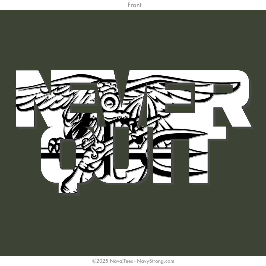 "Never Quit" Tee | Military Green
