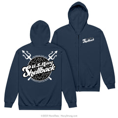 "US Navy Shellback" Zippered Hoodie | Navy