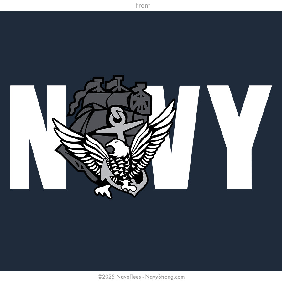 "NAVY A.C.E. ASH" Hooded Sweatshirt | Navy