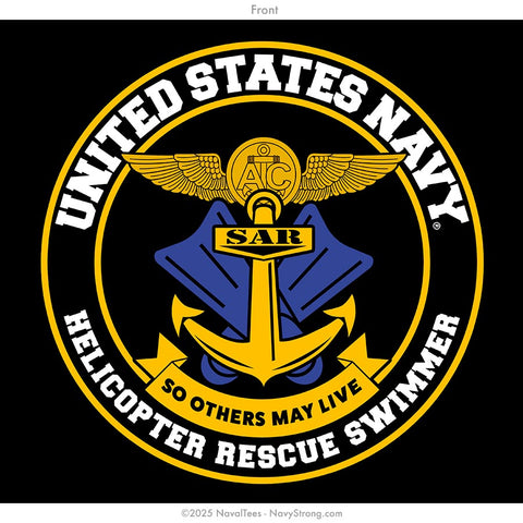 "Helo Rescue Swimmer" Hooded Sweatshirt | Black