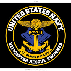 "Helo Rescue Swimmer" Hooded Sweatshirt | Black