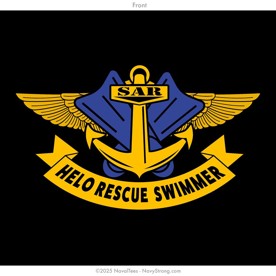 "Helo Rescue Swimmer" Hooded Sweatshirt | Black