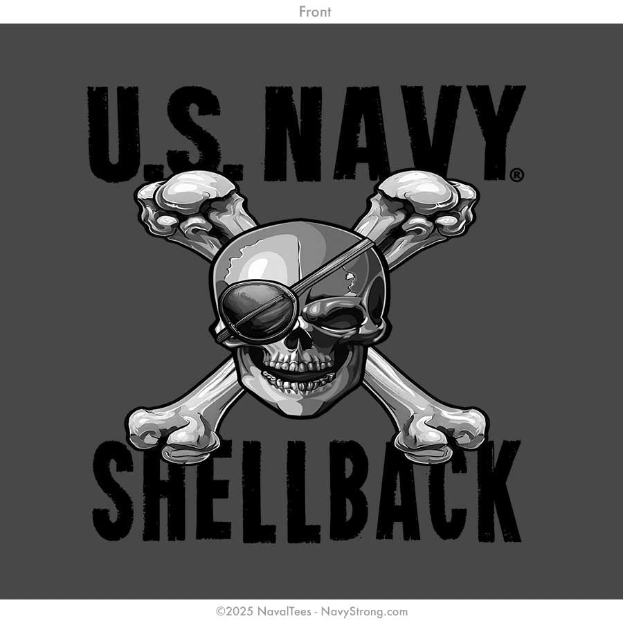 "Shellback Skull & Crossbones" Tee | Charcoal