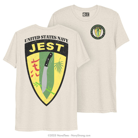"Vintage JEST" Tri-Blend Tee | Tan