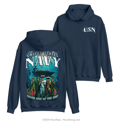 "Ghost Ship" Hooded Sweatshirt | Navy