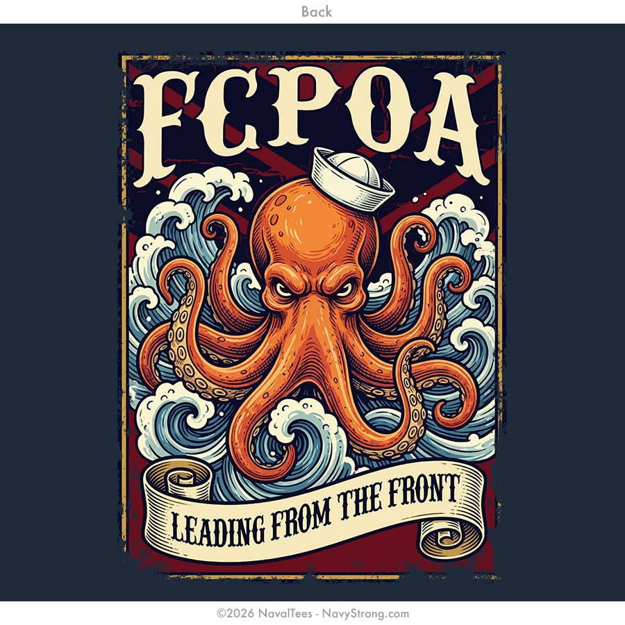 "First Class Squid" Zippered Hoodie | Navy