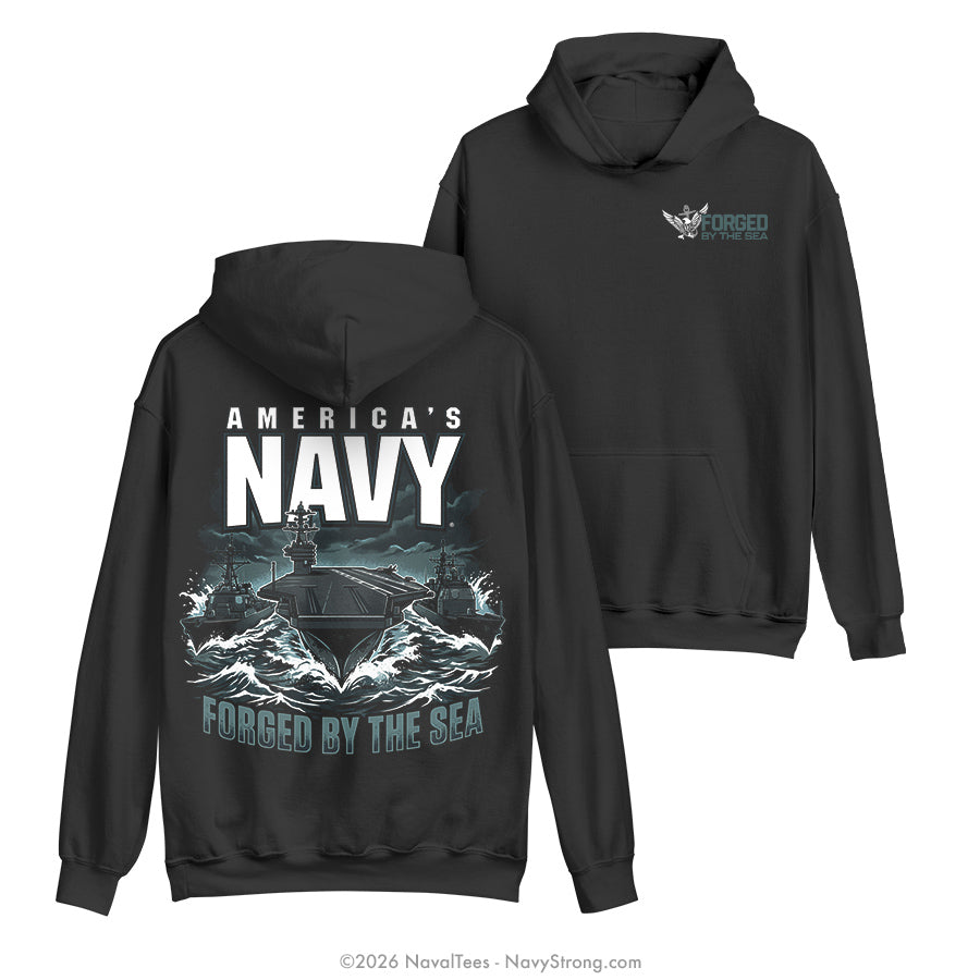 "Forged by the Sea" Hooded Sweatshirt | Black