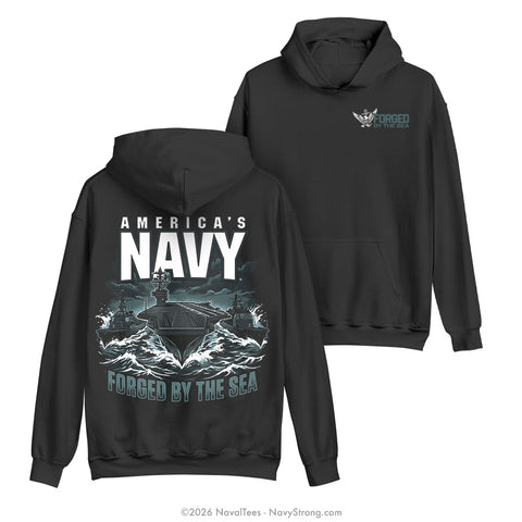 "Forged by the Sea" Hooded Sweatshirt | Black