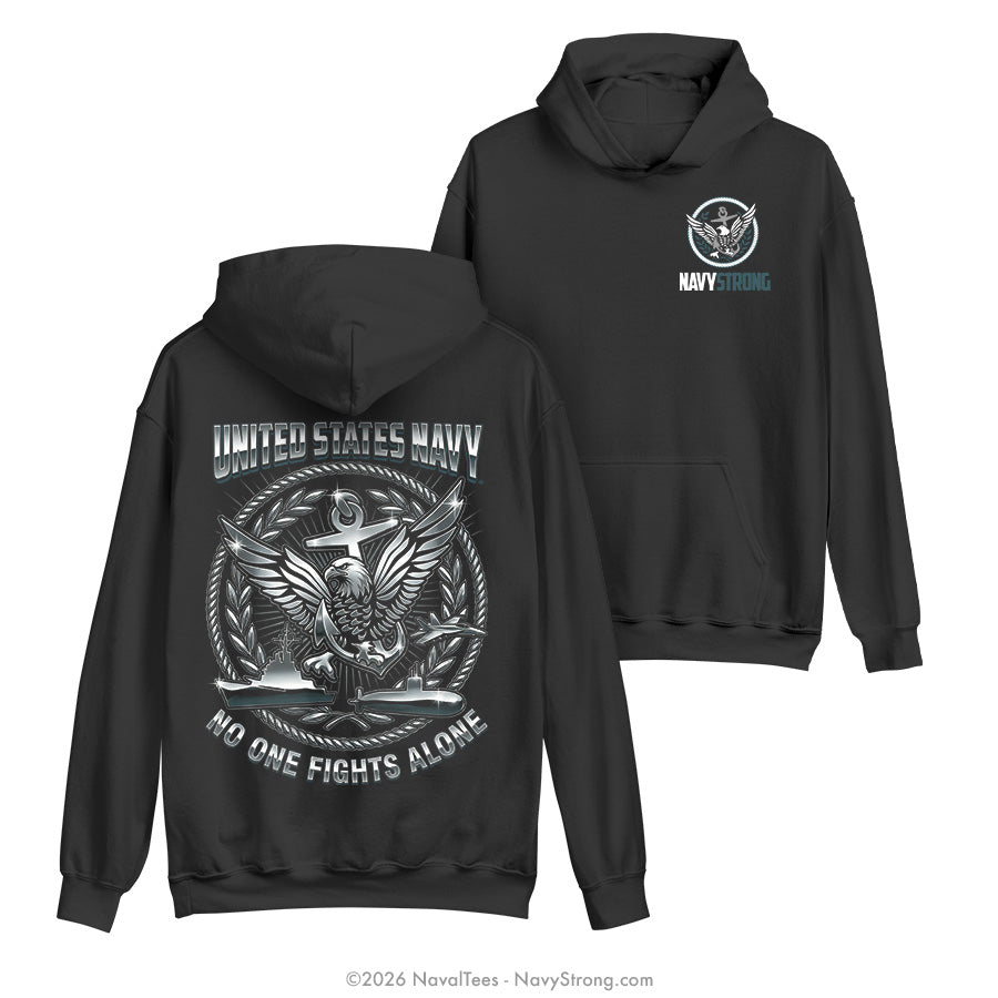 "Chrome Eagle" Hooded Sweatshirt | Black