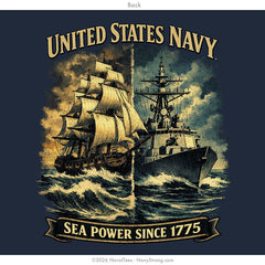 "Sea Power" Hooded Sweatshirt | Navy