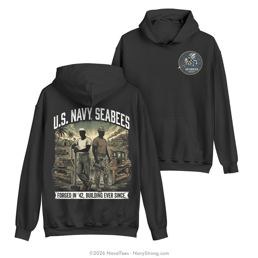 "Forged in 42" Hooded Sweatshirt | Black