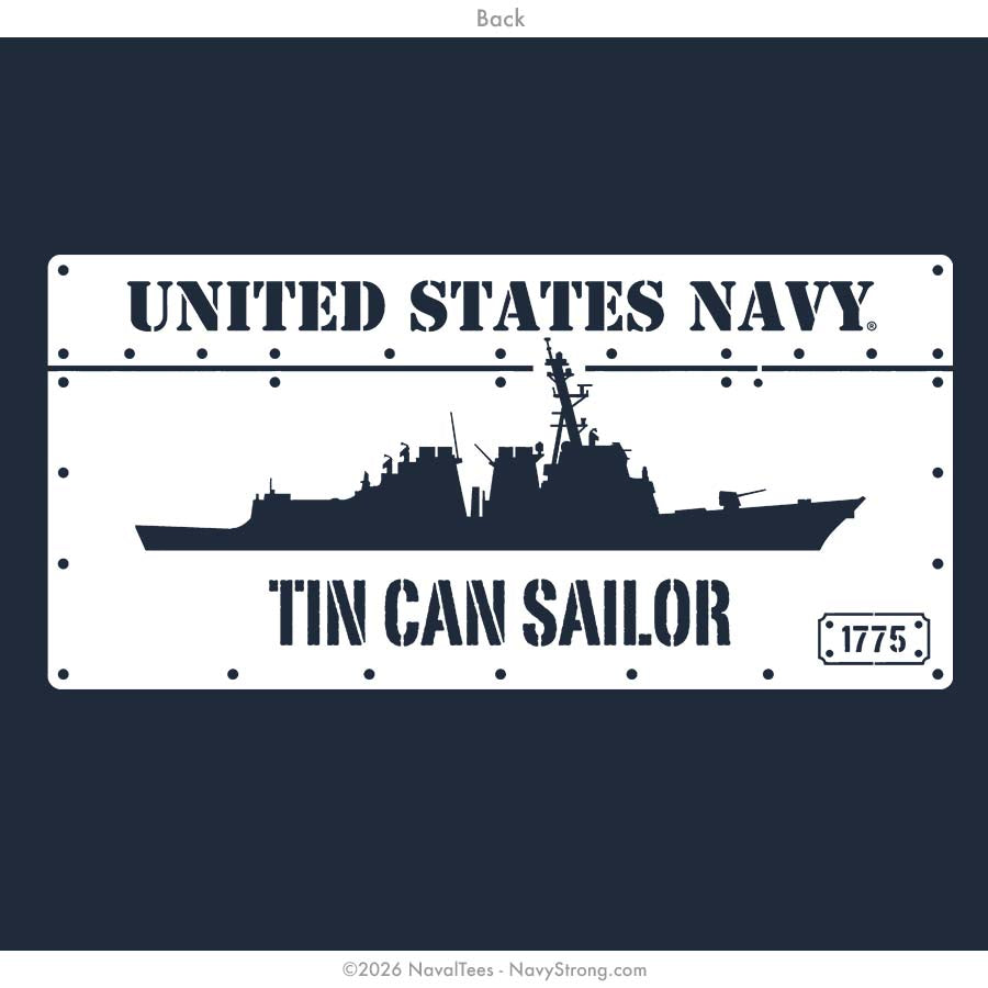 "Tin Can Stenciil" Tee | Navy