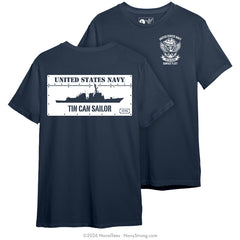"Tin Can Stenciil" Tee | Navy