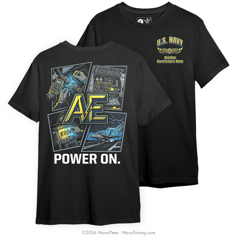"AE - Power On" Tee | Black