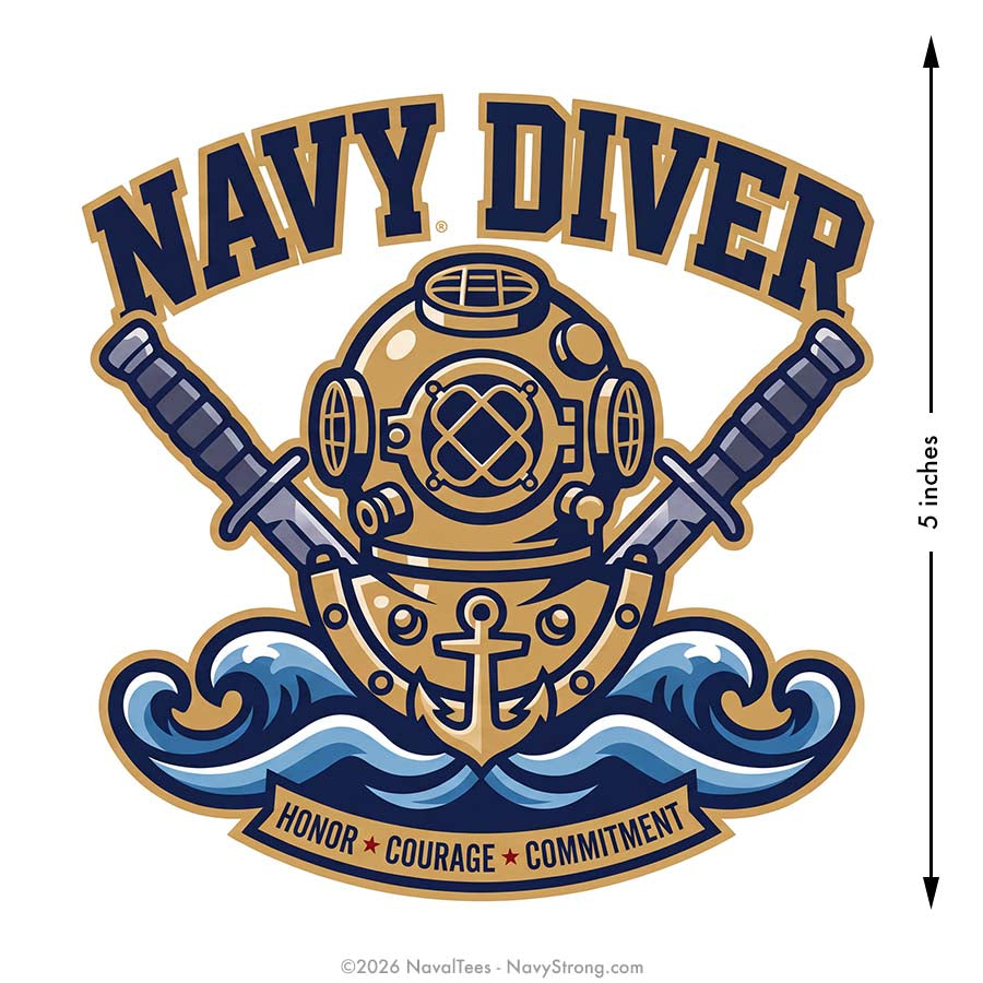 "Navy Diver HCC" | 5 inch Vinyl Decal