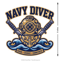 "Navy Diver HCC" | 5 inch Vinyl Decal