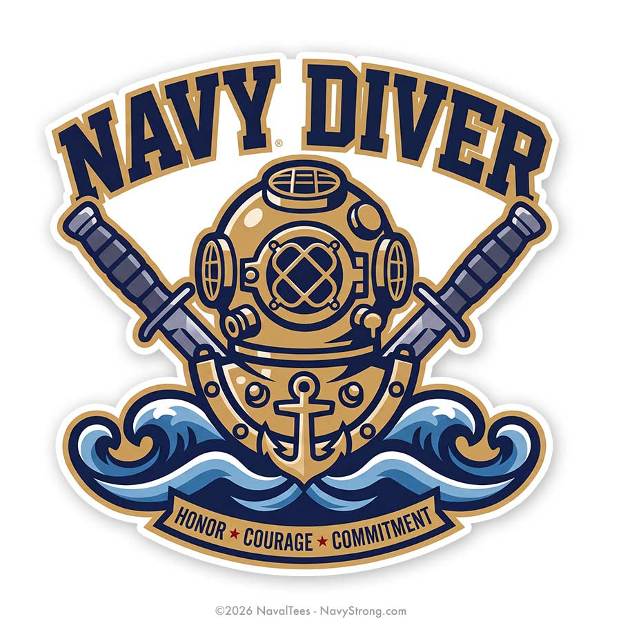 "Navy Diver HCC" | 5 inch Vinyl Decal